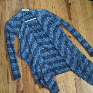 Barefoot Dreams Striped Gray/Blue  Women's Sweater